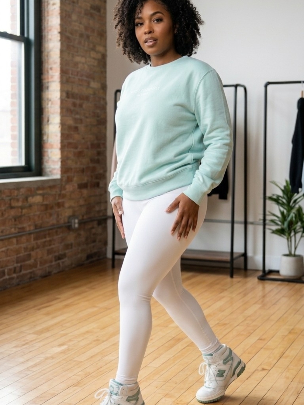 Denim & Flower Pale Mint Crewneck Sweatshirt